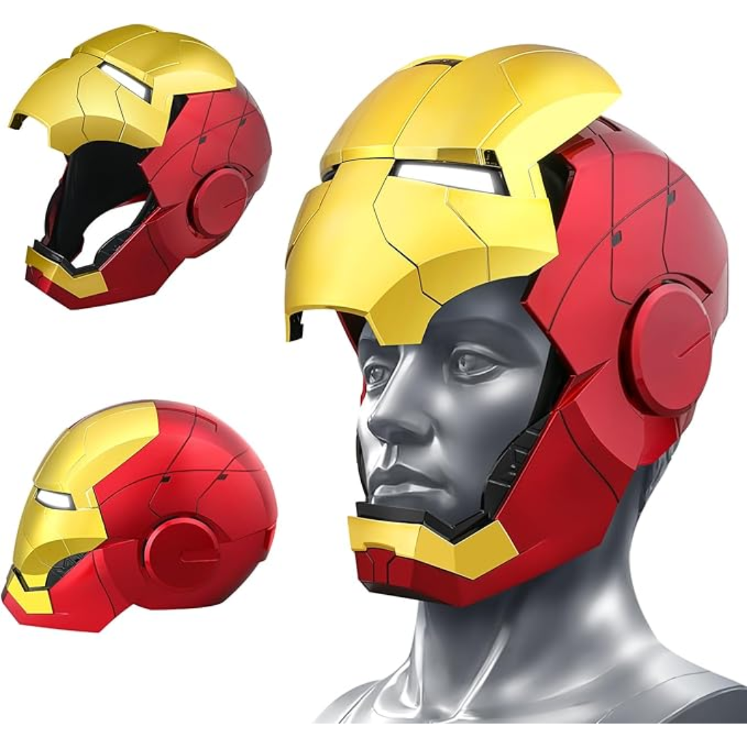 iron hero Wearable Helmet - Voice, Touch, and Remote Control with LED eyes, Realistic Sound Effects